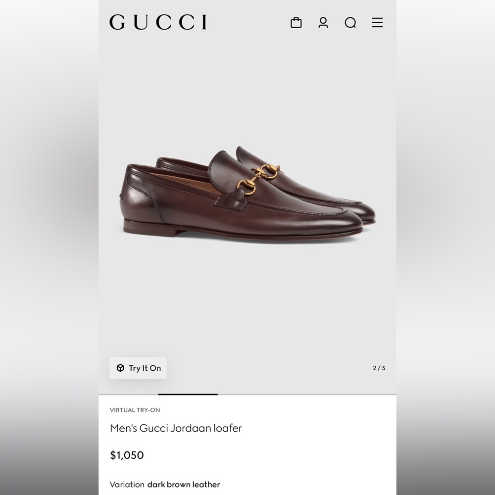 Gucci Chocolate Brown Leather Loafers